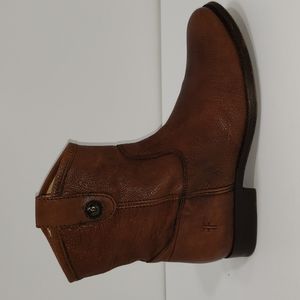 Frye Melissa Button Short Leather Boots Size 7.5B Brown